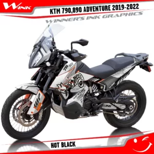 Adventure-790-890-2019-2020-2021-2022-graphics-kit-and-decals-with-designs-Hot-White-Black