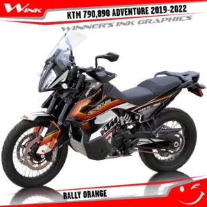 Adventure-790-890-2019-2020-2021-2022-graphics-kit-and-decals-with-designs-Rally-Black-Orange