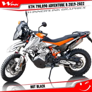 Adventure-R-790-890-2019-2020-2021-2022-graphics-kit-and-decals-with-designs-Hot-White-Black
