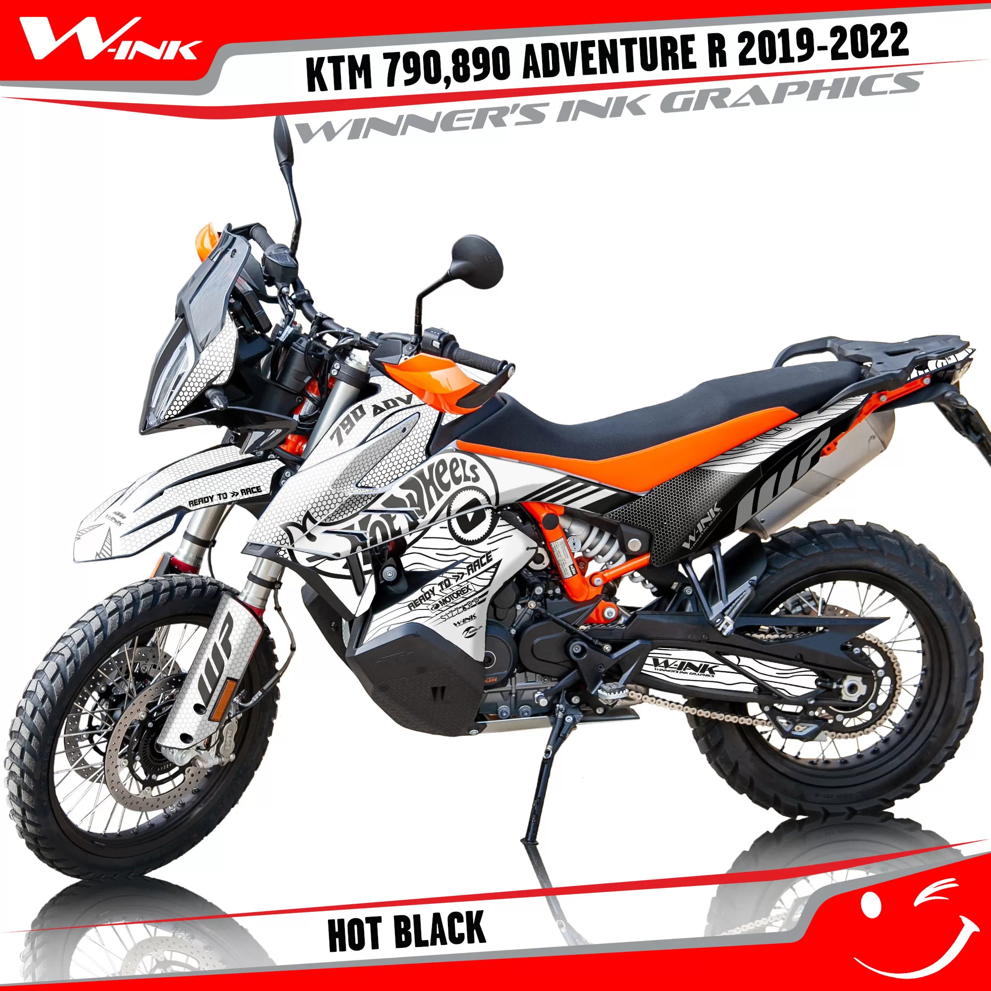 Adventure-R-790-890-2019-2020-2021-2022-graphics-kit-and-decals-with-designs-Hot-White-Black Adventure-R-790-890-2019-2020-2021-2022-graphics-kit-and-decals-with-designs-Hot-White-Black