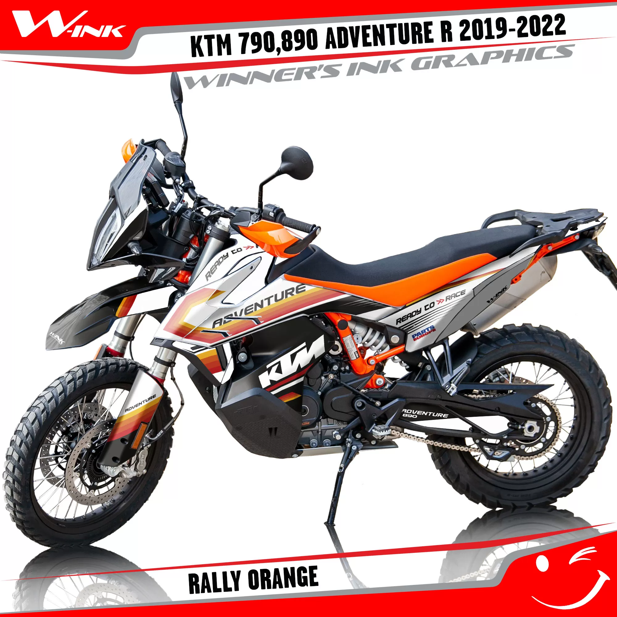 Adventure-R-790-890-2019-2020-2021-2022-graphics-kit-and-decals-with-designs-Rally-White-Orange Adventure-R-790-890-2019-2020-2021-2022-graphics-kit-and-decals-with-designs-Rally-White-Orange