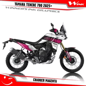 Yamaha-TENERE-700-2025-graphics-kit-and-decals-with-desing-Charger-White-Magenta