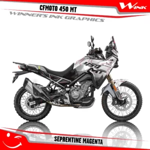 CFMoto-450-MT-graphics-kit-and-decals-with-desing-Serpentine-White-Magenta