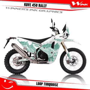 KOVE 450 RALLY 2022-2025-graphics-kit-and-decals-with-desing-Loop-White-Turquoise