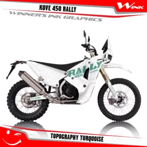 KOVE 450 RALLY 2022-2025-graphics-kit-and-decals-with-desing-Topography-White-Turquoise
