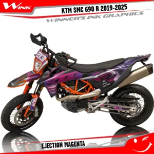 KTM-SMC-690-2019-2020-2021-2022-2023-2024-2025-graphics-kit-and-decals-Ejection-Colorful-Black-Magenta