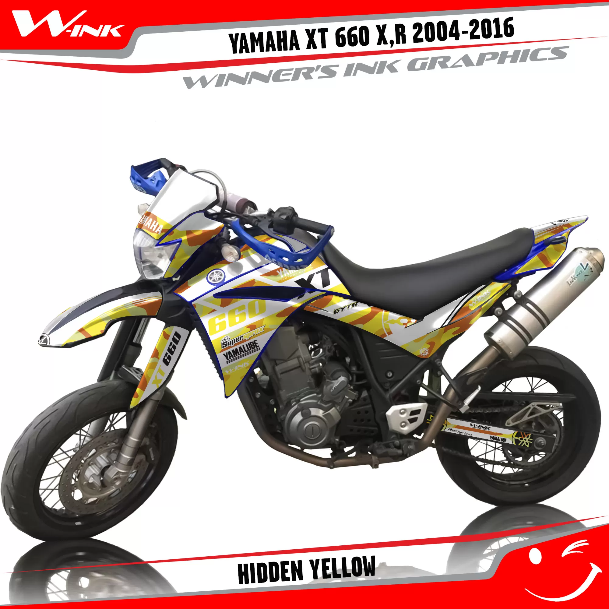 Decals kit for Yamaha XT660 X,R 2004-2016 Hidden White