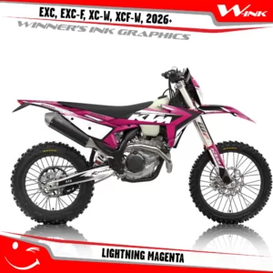 KTM-EXC-EXC-F-XC-W-XCF-W-2026-graphics-kit-and-decals-with-design-Lightning-Full-Magenta
