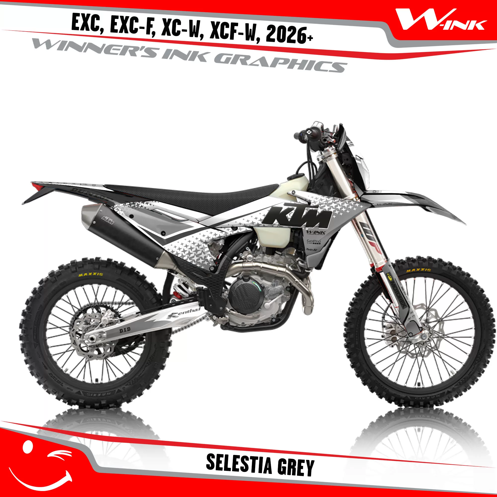 KTM-EXC-EXC-F-XC-W-XCF-W-2026-graphics-kit-and-decals-with-design-Selestia-White-Grey KTM-EXC-EXC-F-XC-W-XCF-W-2026-graphics-kit-and-decals-with-design-Selestia-White-Grey
