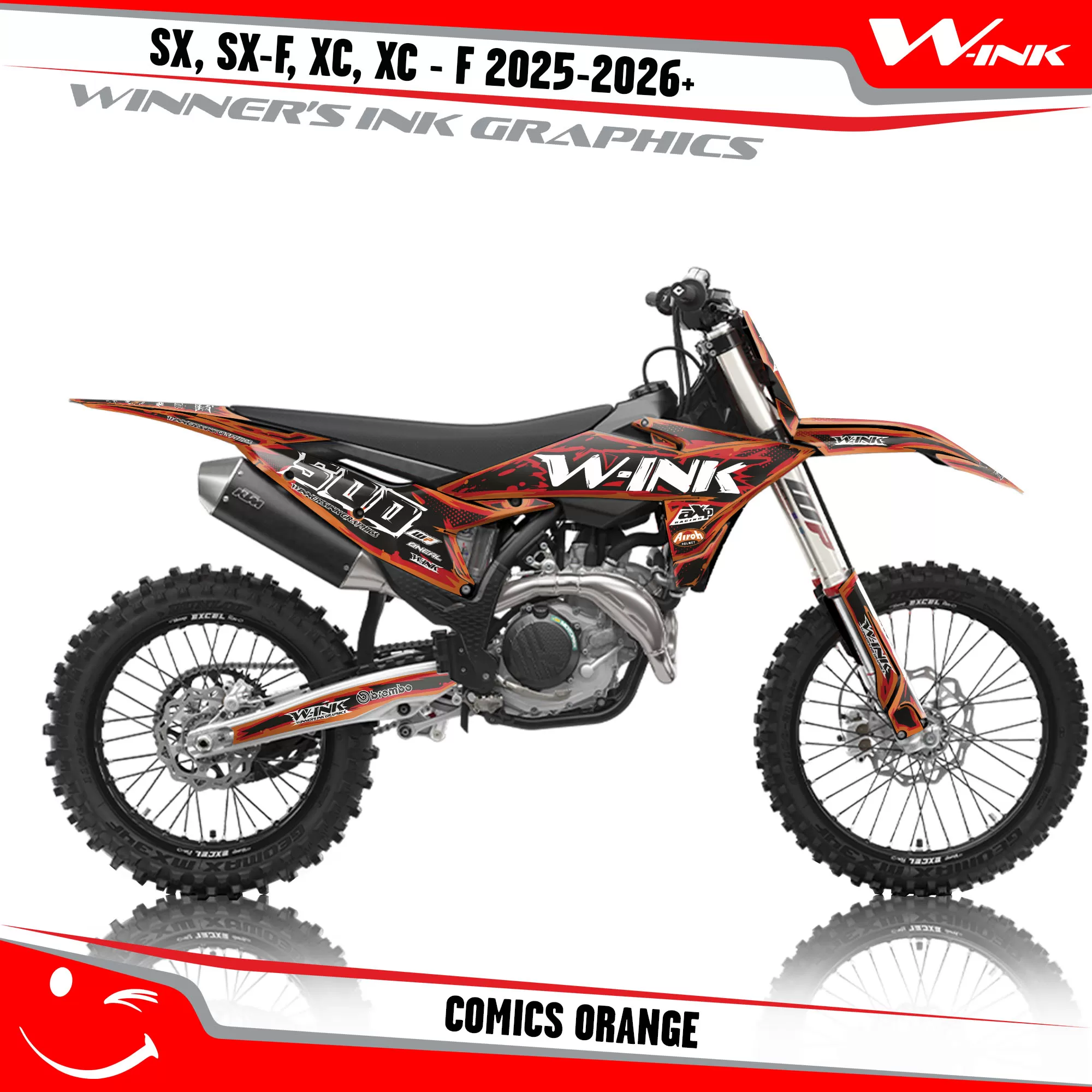 KTM-SX-SX-F-XC-XC-F-2025-2026-graphics-kit-and-decals-with-design-Comics-Black-Orange KTM-SX-SX-F-XC-XC-F-2025-2026-graphics-kit-and-decals-with-design-Comics-Black-Orange