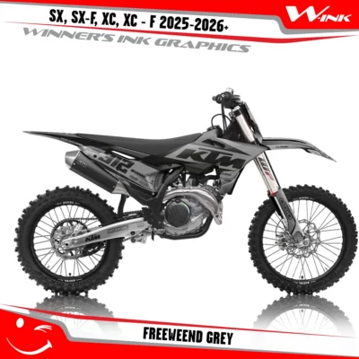 KTM-SX-SX-F-XC-XC-F-2025-2026-graphics-kit-and-decals-with-design-Freeweend-Full-Black-Grey