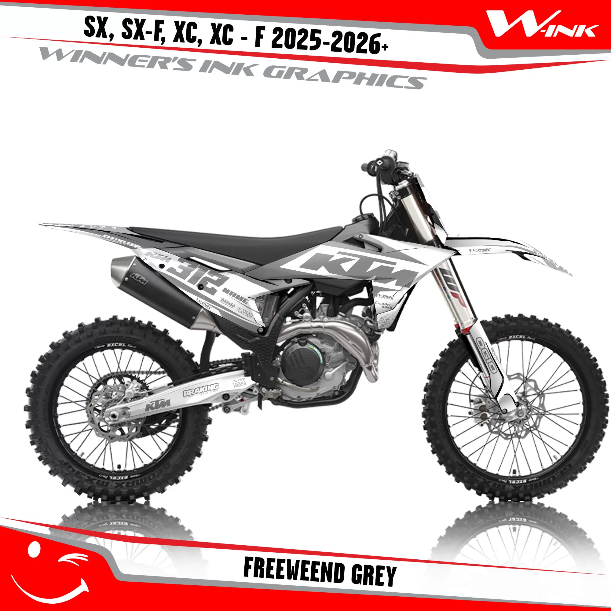 Graphics for For SX-F, XC-F, SX, XC 2025-2026 Freeweend White