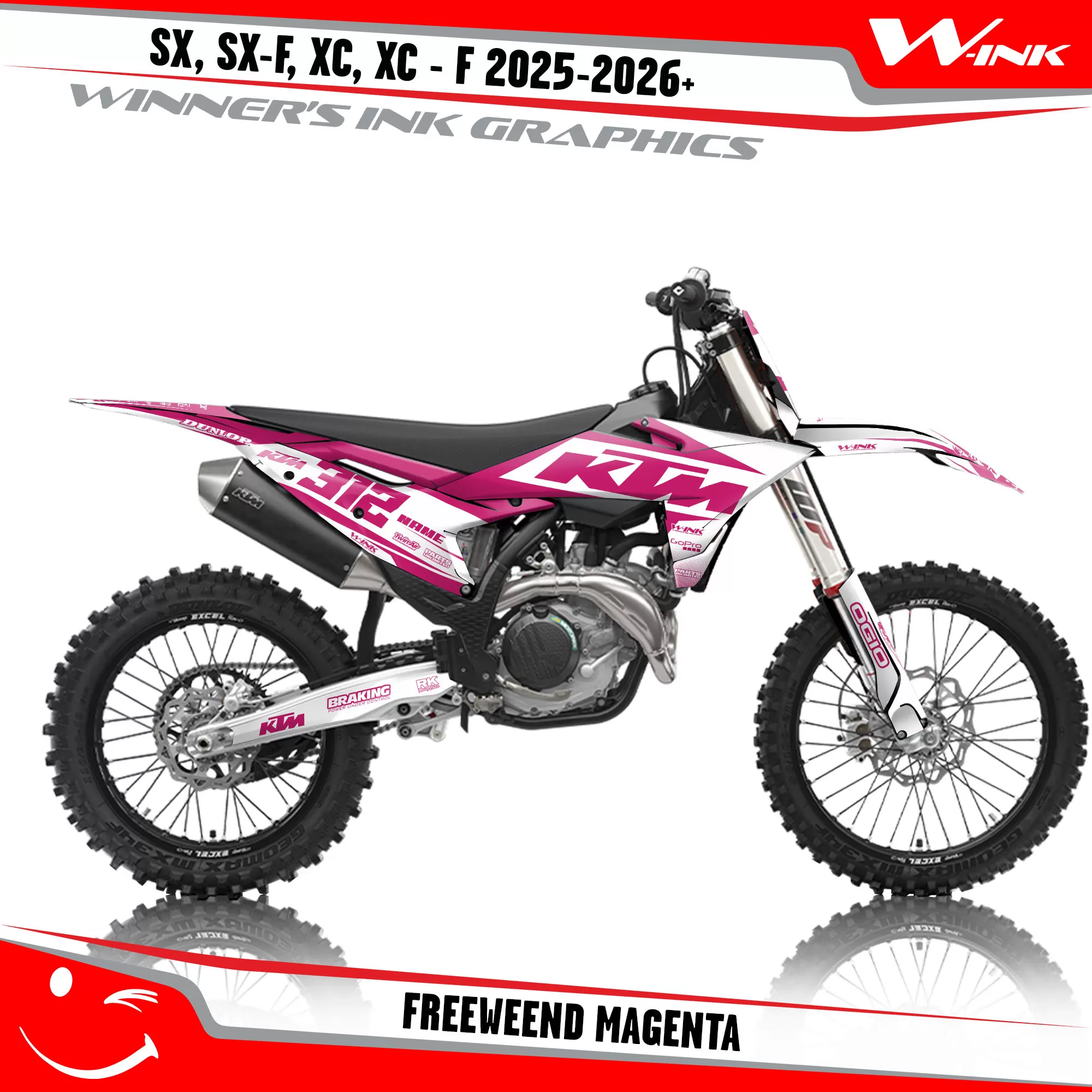 Graphics for For SX-F, XC-F, SX, XC 2025-2026 Freeweend White