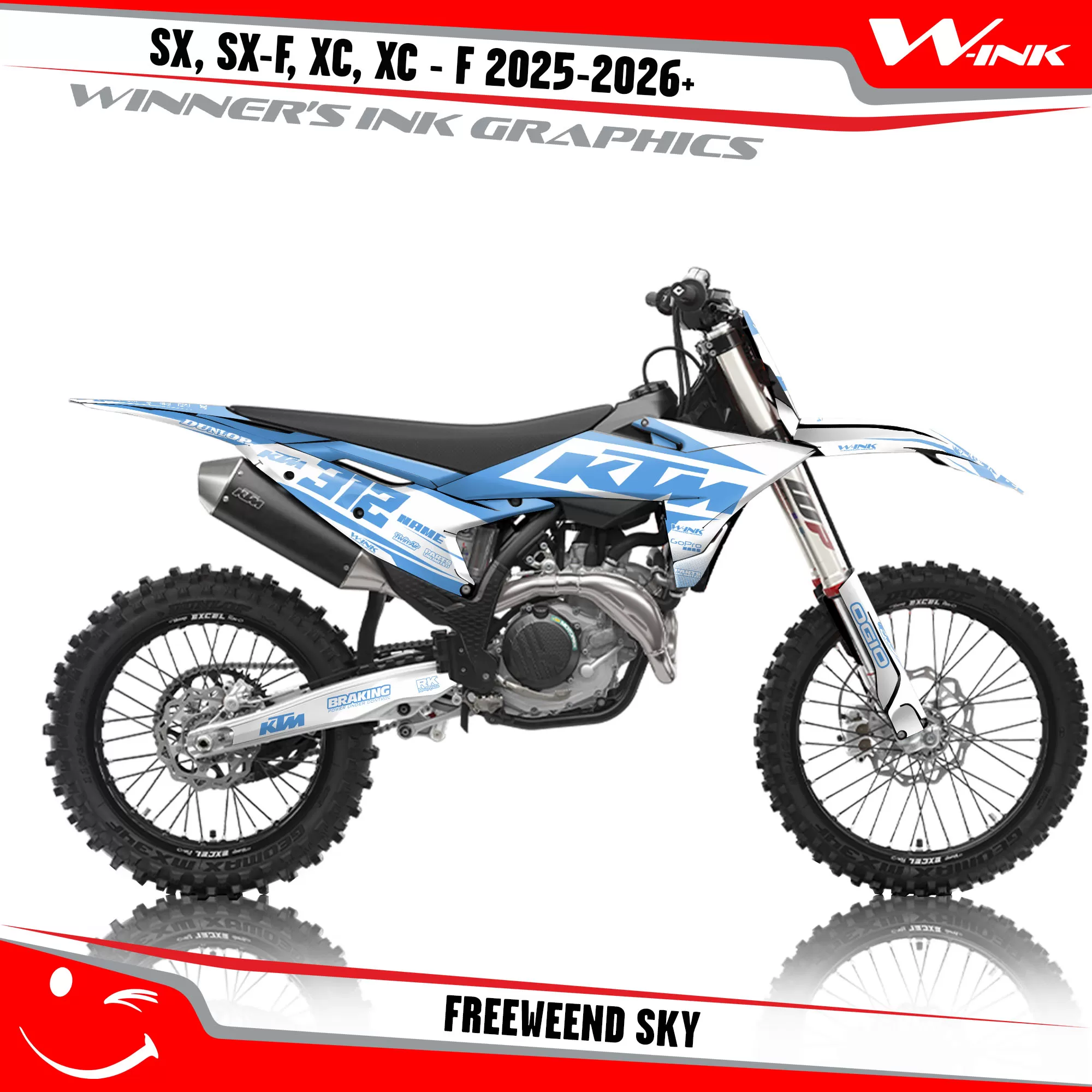 Graphics for For SX-F, XC-F, SX, XC 2025-2026 Freeweend White