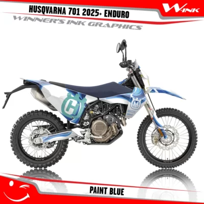 Husqvarna-701-2025-2026-Enduro-graphics-kit-and-decals-with-design-Paint-White-Blue