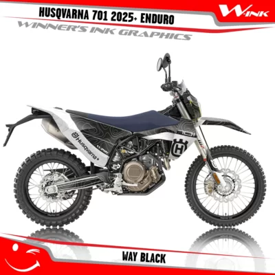Husqvarna-701-2025-2026-Enduro-graphics-kit-and-decals-with-design-Way-White-Black