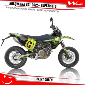 Husqvarna-701-2025-2026-Supermoto-graphics-kit-and-decals-with-design-Paint-Black-Green