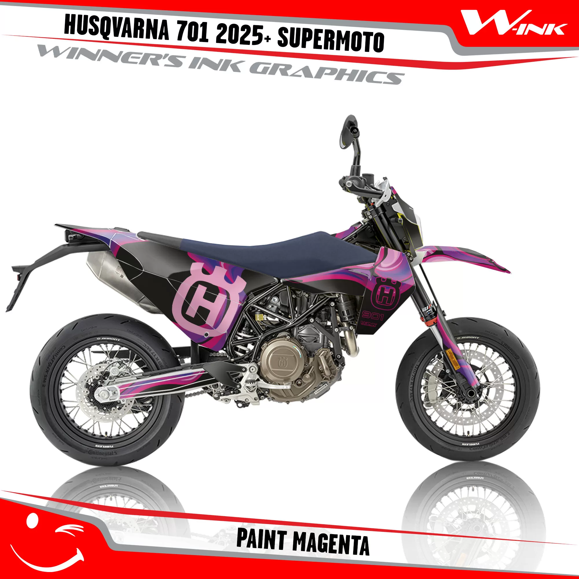 スノーマンペイント Decals For Husqvarna 701 Supermoto 2025+ Paint Black