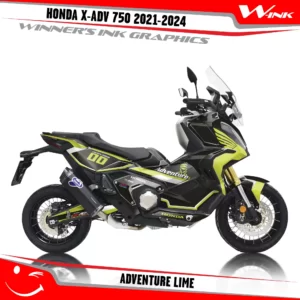 Honda X-ADV-750 2021-2024-graphics-kit-anddecals-with-desing-Adventure-Black-Lime